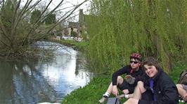 Lunch by the River Windrush at Minster Lovell, 18.0 miles into the ride